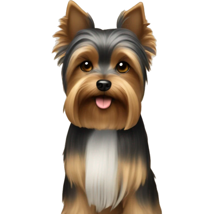 Yorkie dog and brunette girl  emoji