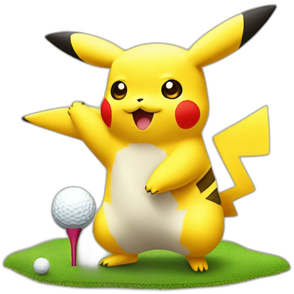 Pikachu qui joue au golf emoji