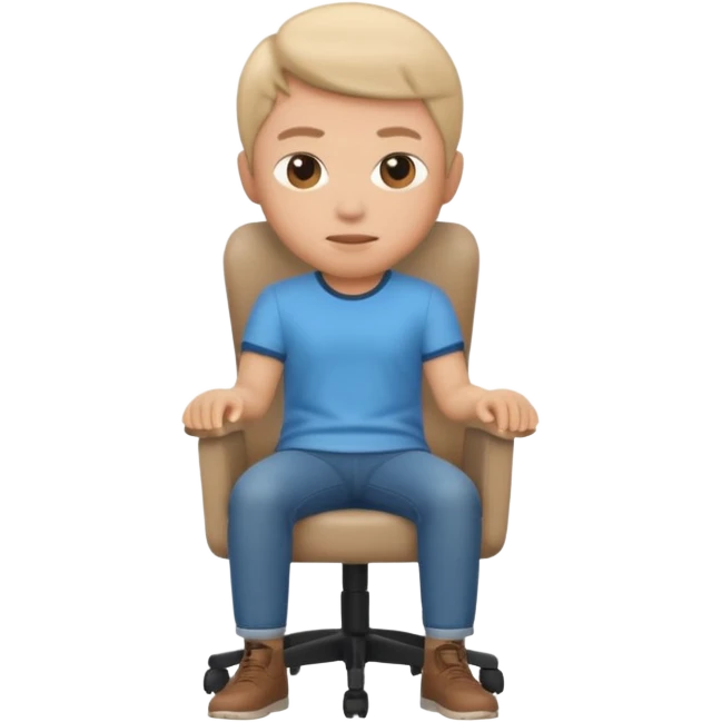 Memoji sitting on a chair from behind emoji
