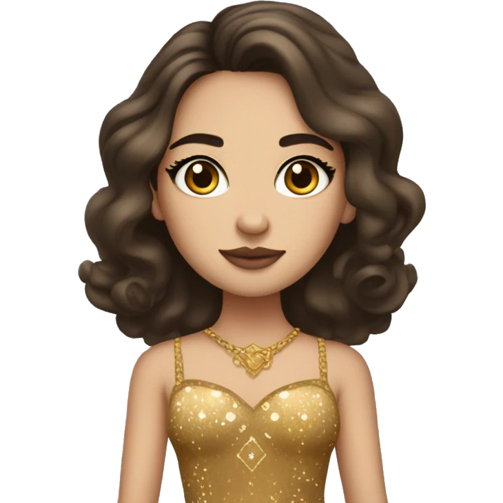 Create the zodiac sign leo as a brunette girl with elaborate makeup and dress that matches the zodiac sign  emoji