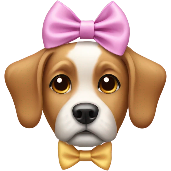 Dog with bow  emoji