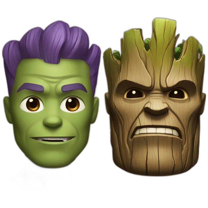 Thanos and groot emoji