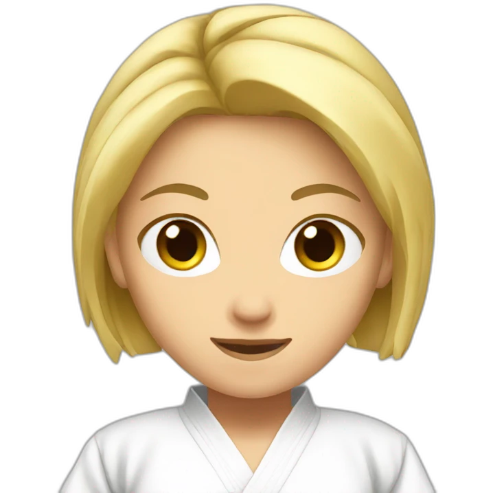 blonde girl karate emoji