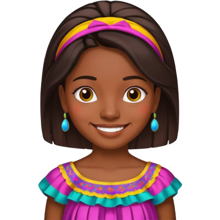 Mexican girl with silk press emoji