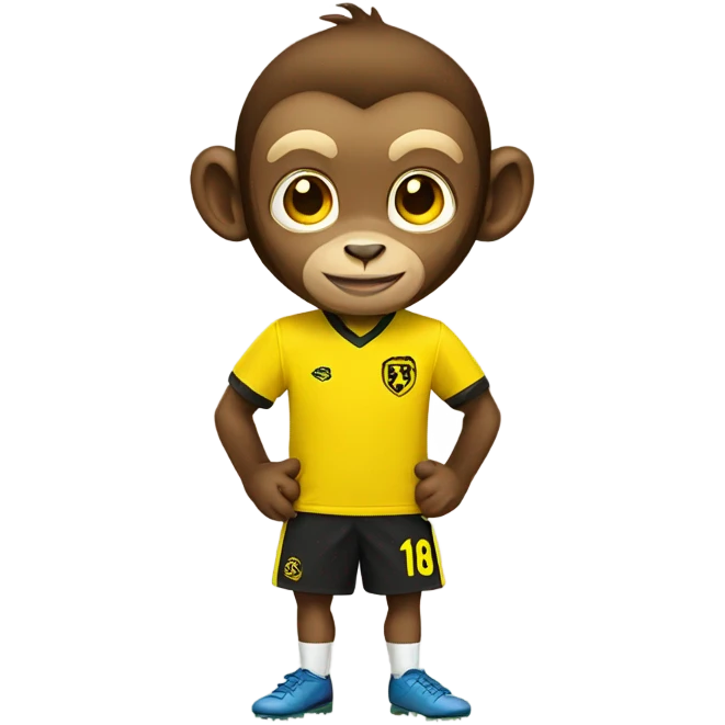 Monkey with yellow soccer shirt emoji