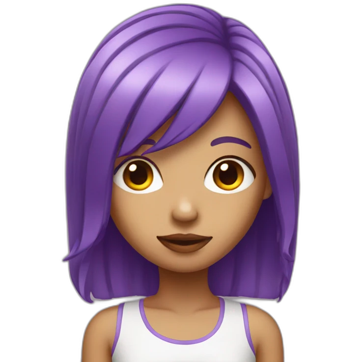 girl face purple hair emoji