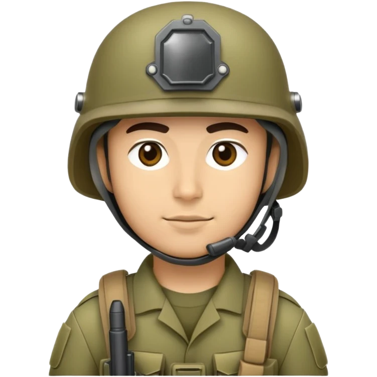 soldier with military gear and helmet emoji