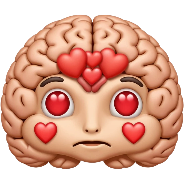 image of the brain with heart eyes  emoji