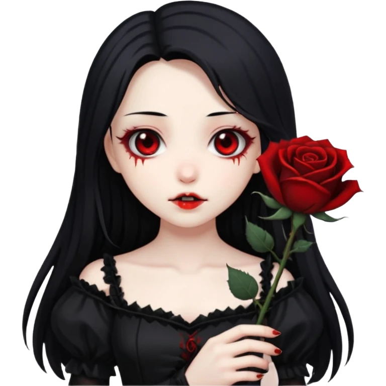 Bloody black rose anime gothic emo  beautiful gorgeous cool edgy cute lady  emoji