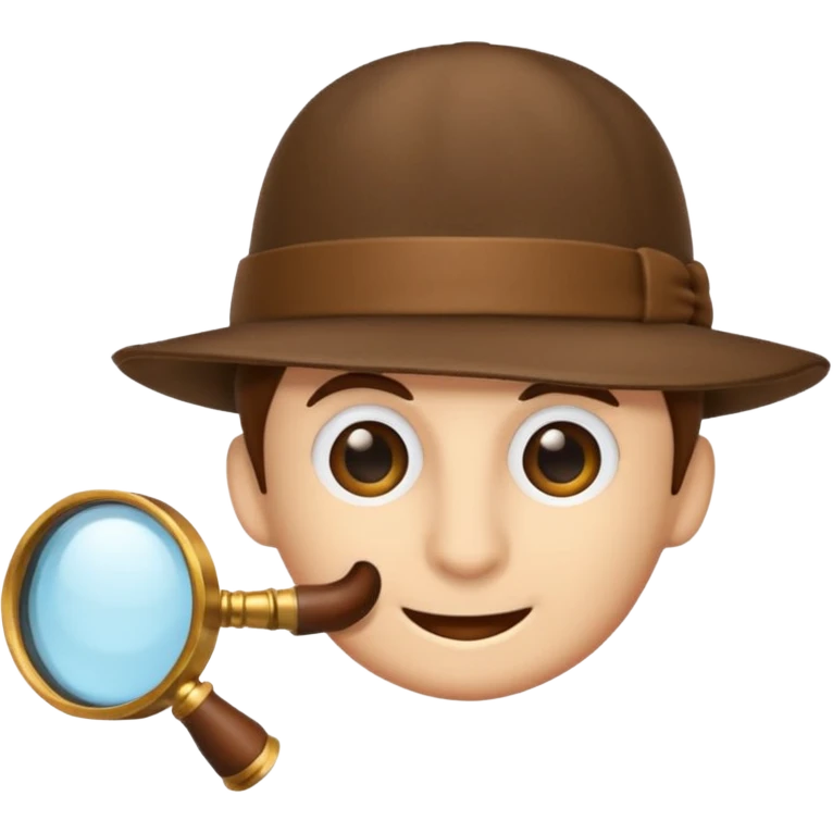 écureuil détective avec une loupe et un chapeau de Sherlock Holmes, style emoji Apple emoji