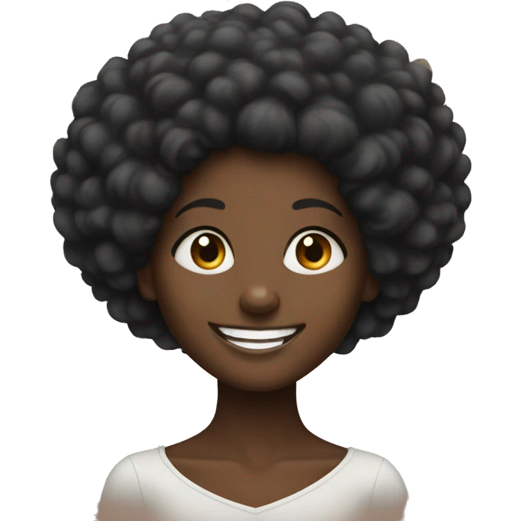 happy black girl with an afro emoji
