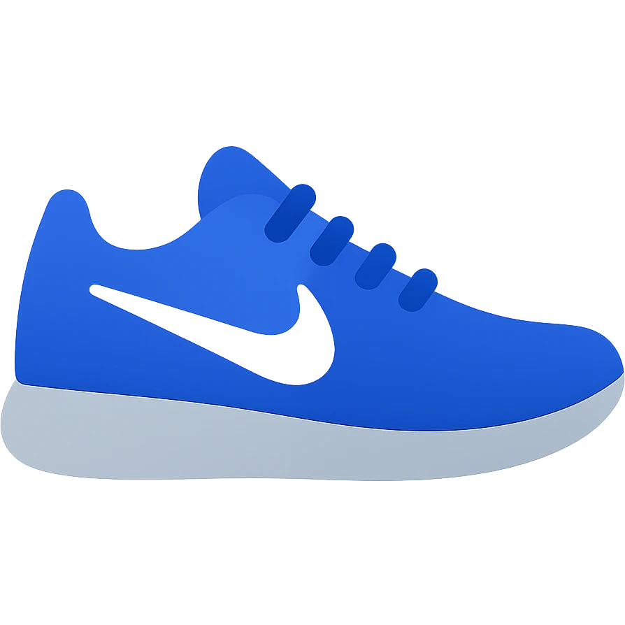 blue Nike sneaker, flat icon style, simple shapes, minimal details emoji