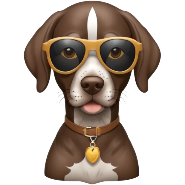 German shorthaired pointer with sunglasses emoji