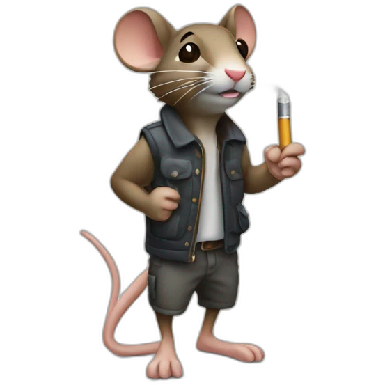 Raton labeur avec une cigarette emoji