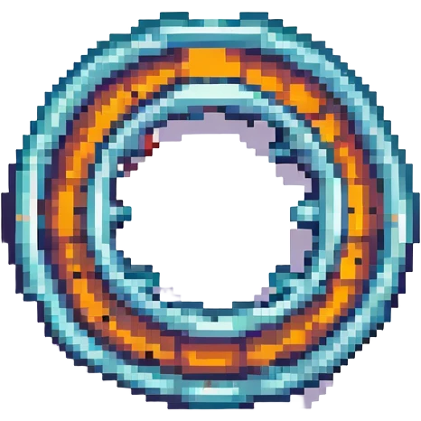 retro pixel art style settings gear icon, no text emoji