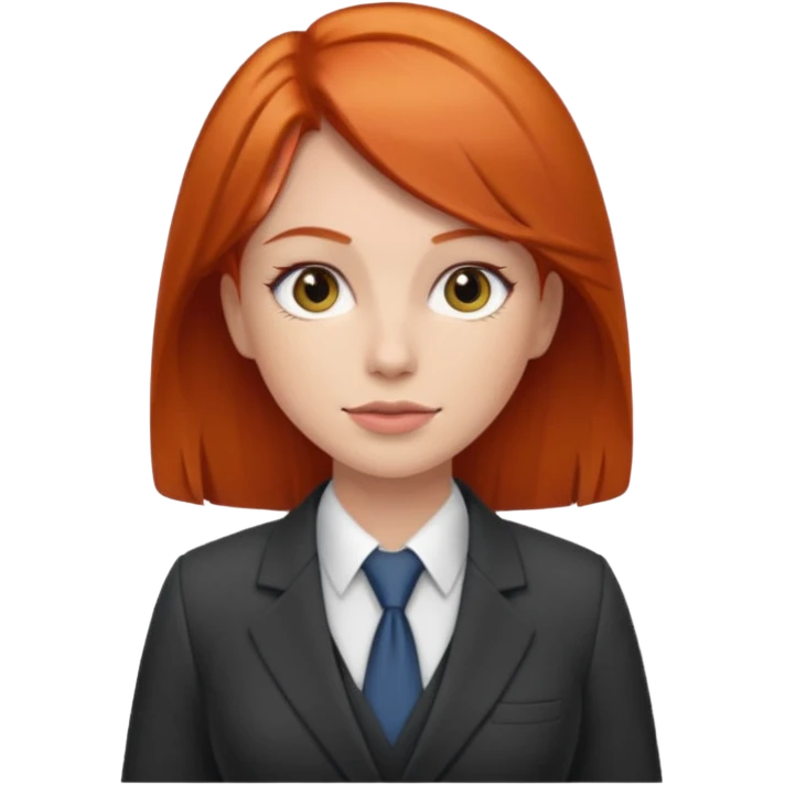 Redheaded cunsturactor woman with suit emoji