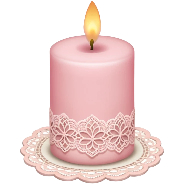 make a candle with a light pink lace emoji