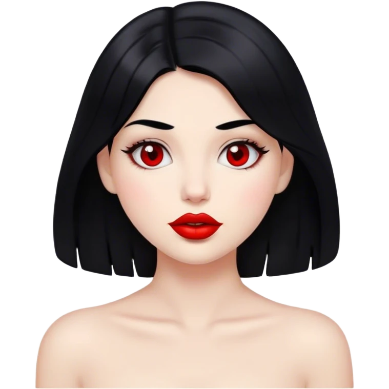 girl with black hair and red lips so pretty emoji
