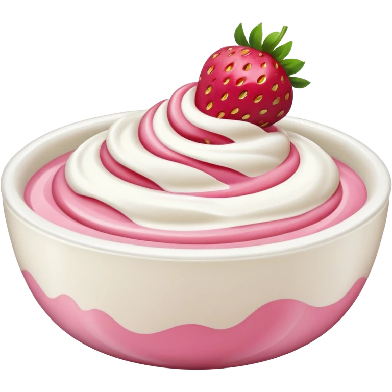 Strawberry yoghurt in 3d emoji