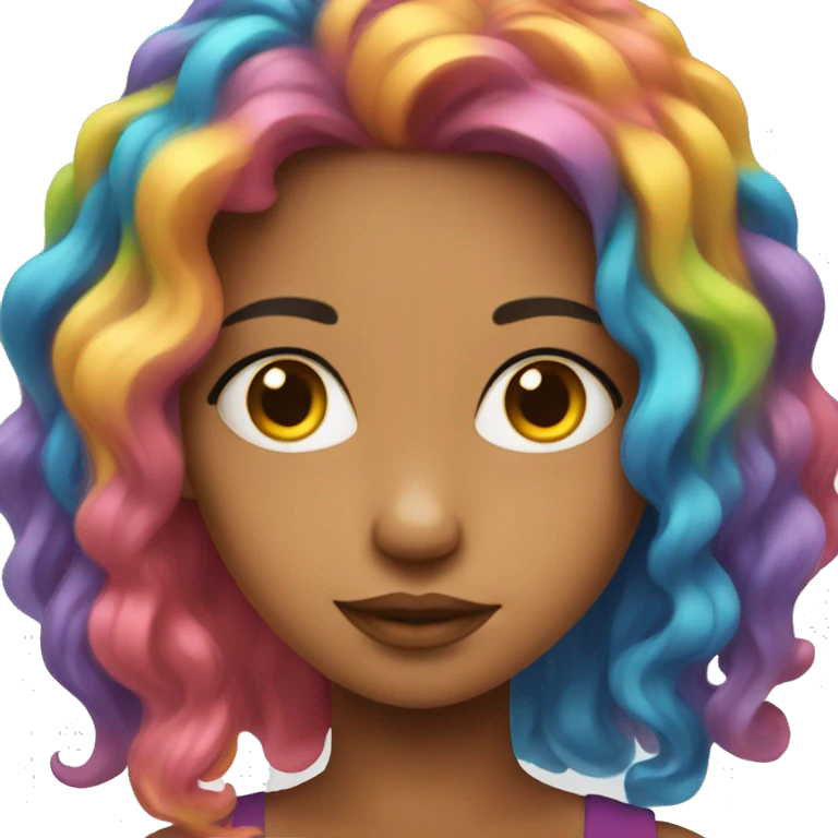 girl with multicolor hair  emoji