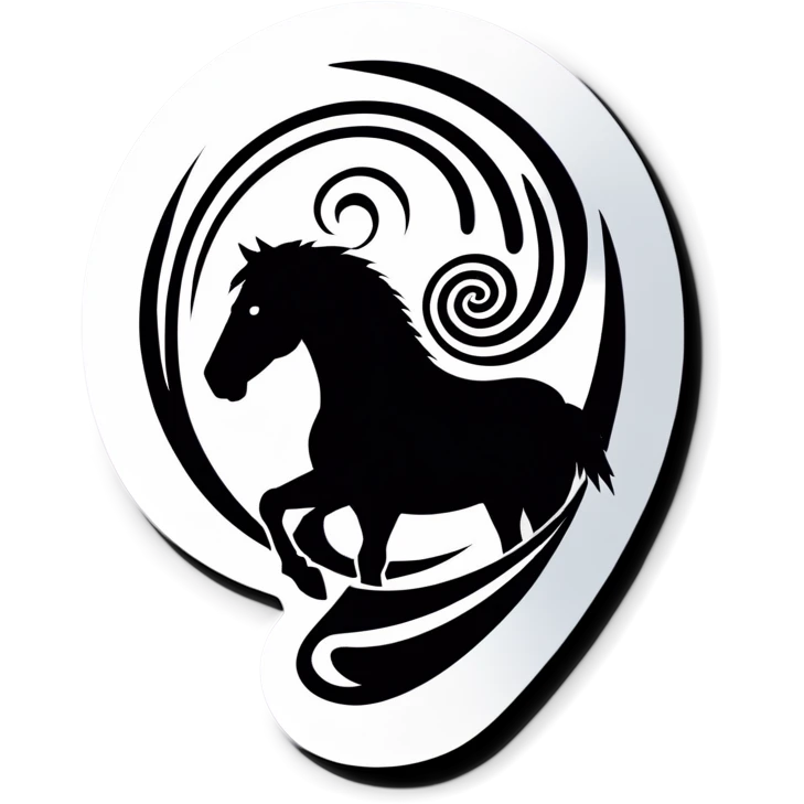 Horse with a spiral emoji