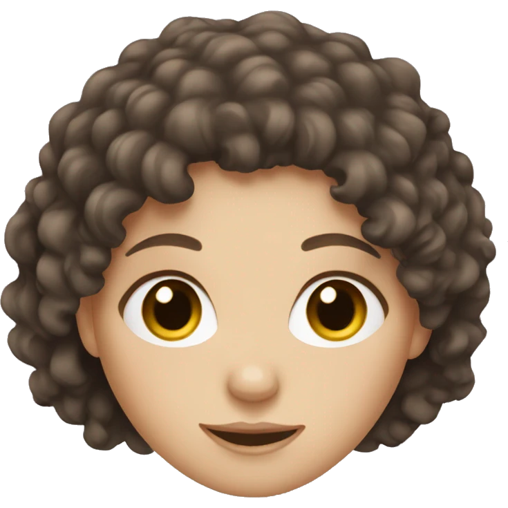 white girl with dark brown curly hair emoji