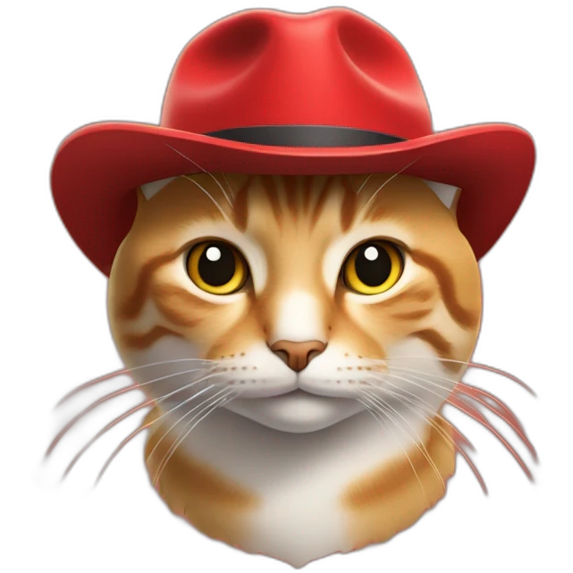 Un chat avec un chapeau rouge sur la tête  emoji