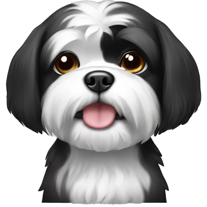 Black and white shi tzu dog emoji