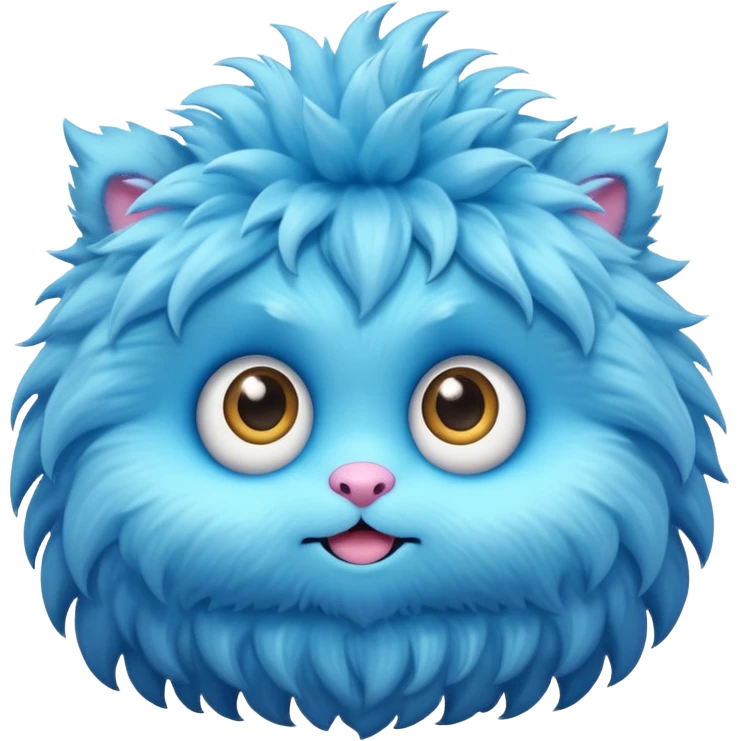 A cute fluffy monster with big sparkling eyes emoji