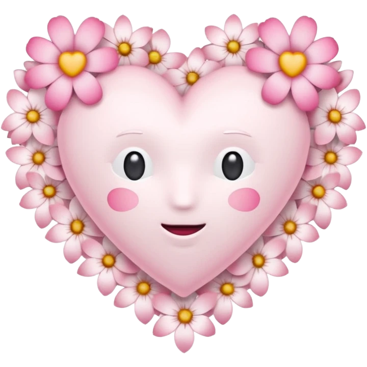 Emoji white heart with pink flowers emoji