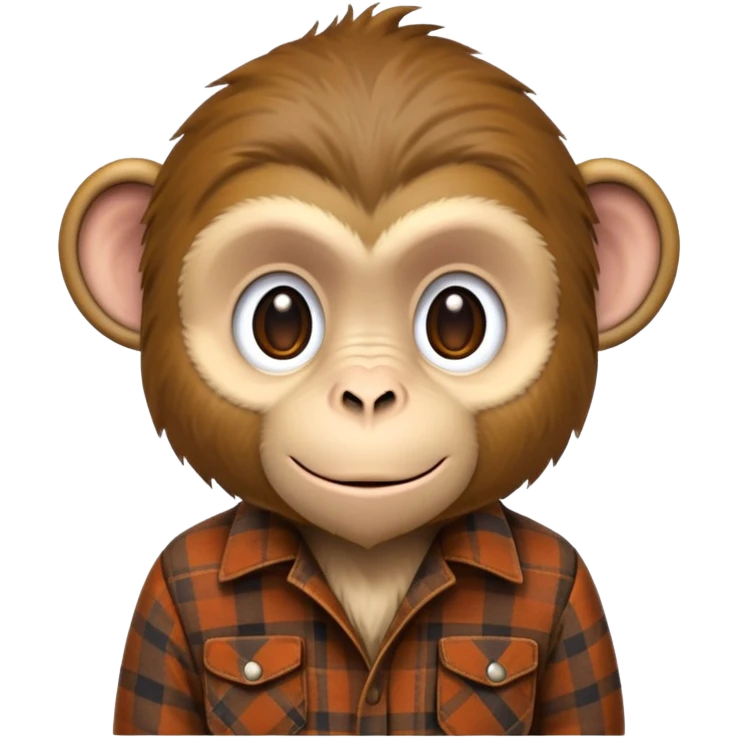 monkey wearing a flannel emoji