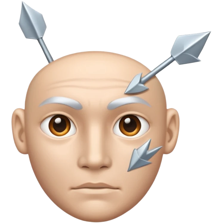 Create an emoji that shows a human head with two diverging arrows representing a choice. emoji