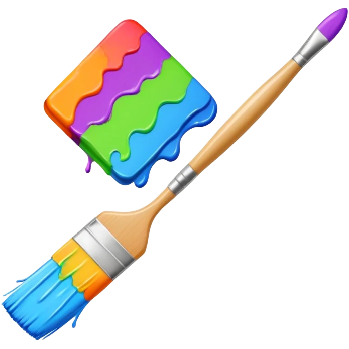 brush making a colorful line emoji