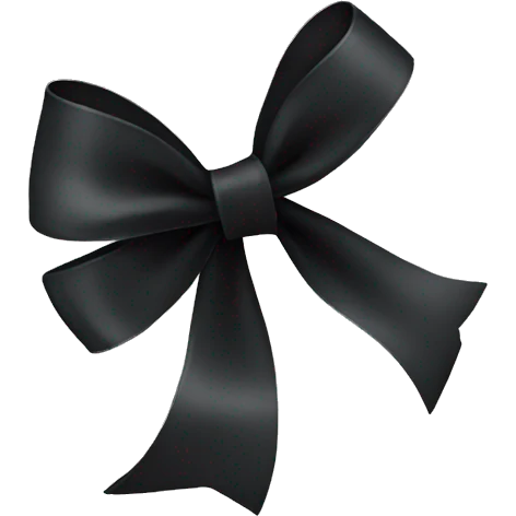 Thin ribbon black color bow emoji