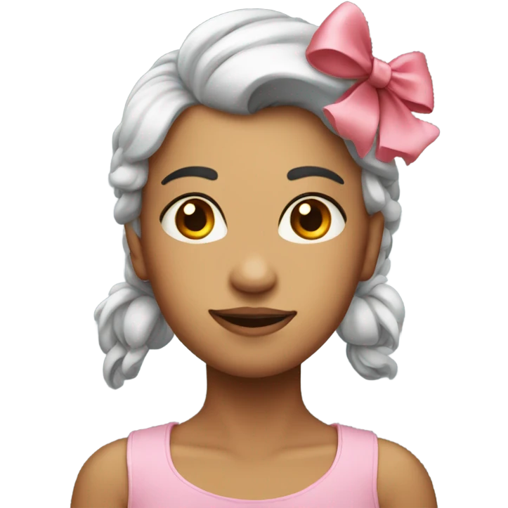 blushing with bow on head emoji