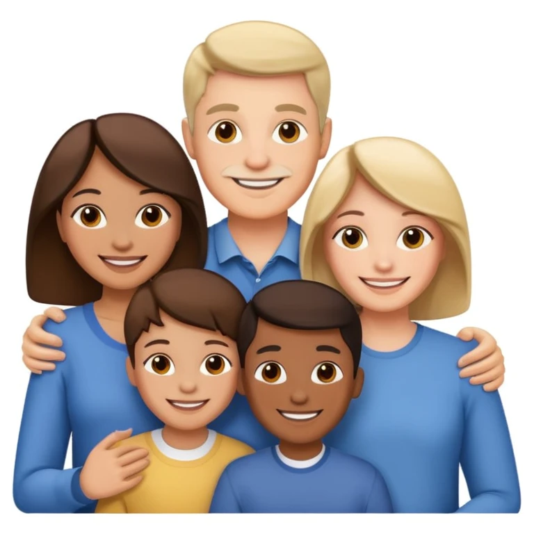 family posing for photo emoji