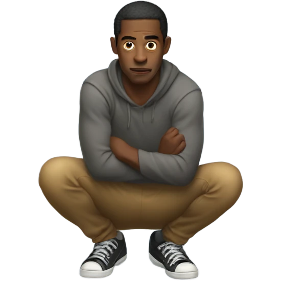Crouching man emoji