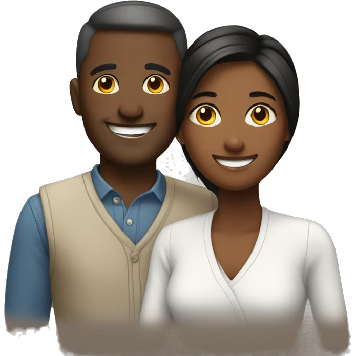 smiling couple indoors together emoji