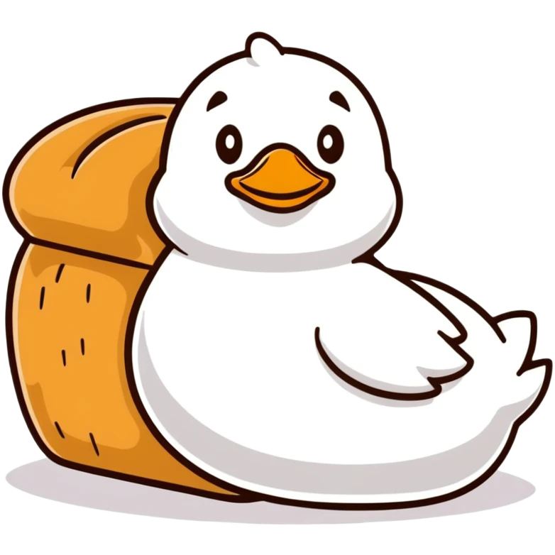 gluten bread loaf in duck shape emoji
