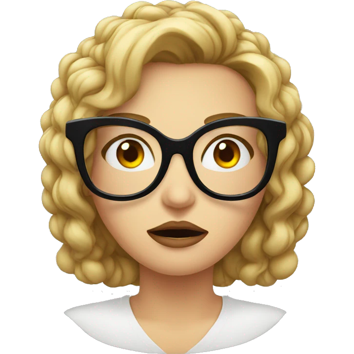 angry woman emoji with black butterfly frame eyeglasses emoji