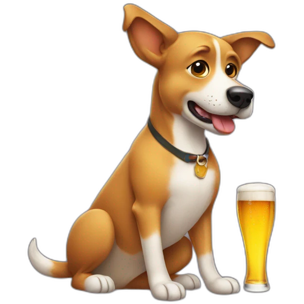Dog with a beer emoji