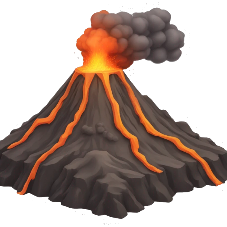 awakened volcano, ashes, fire, relief emoji