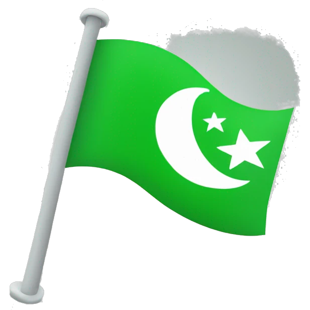 A flag that is green and has three white stars and a white crescent as well emoji