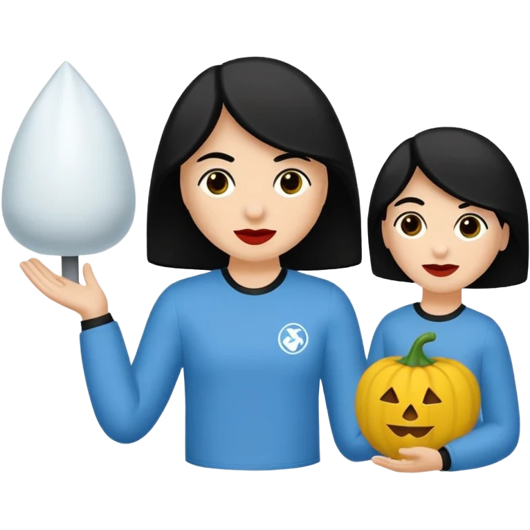 vull un perosnatge estil bimoji que sigui com una nimfa bella i fantasmal amb túniques blanques. Té la pell literalments blanca com el guix, cabell platejat, un nas llarg, ulls negres grans i llavis carmesí. que estigui somrient sense arrecades i roba vermellai balnca  emoji