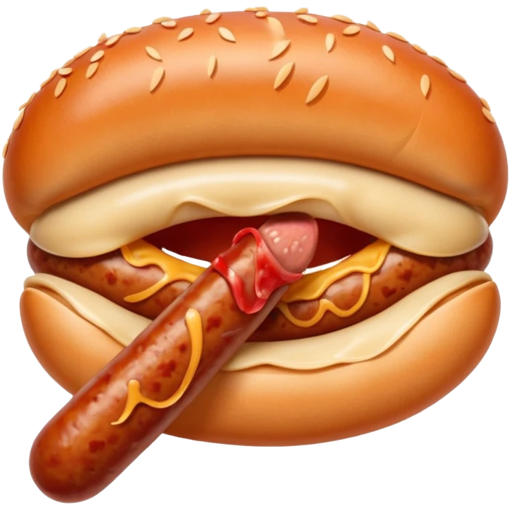 Mouth on sausage emoji