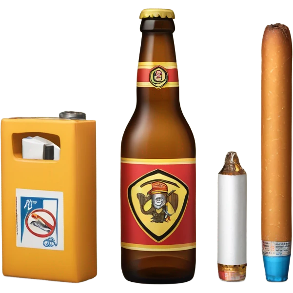 beer cigs and guns emoji