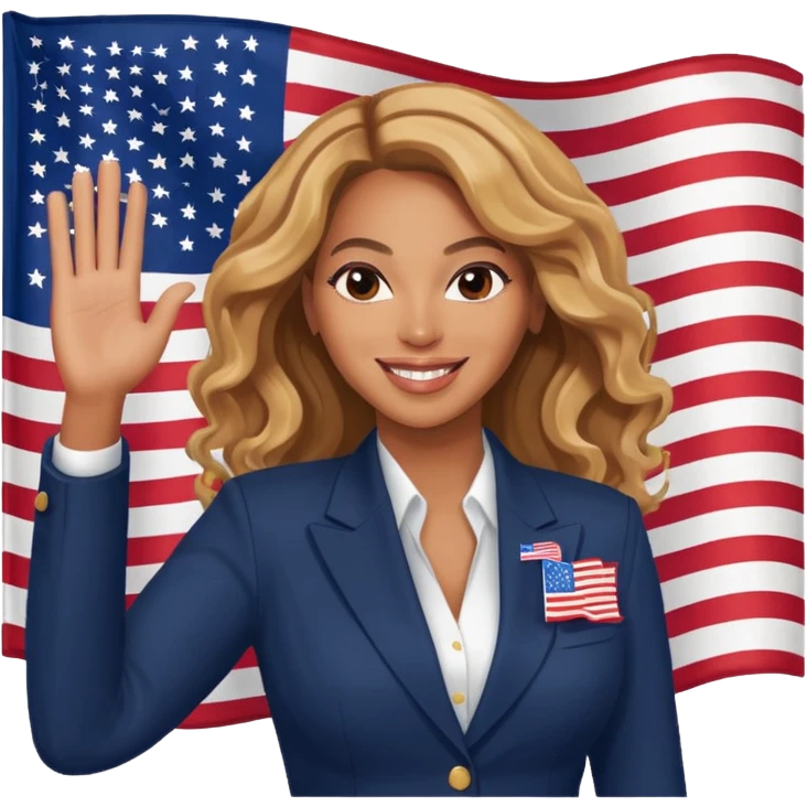 Beyonce with waving american flag emoji