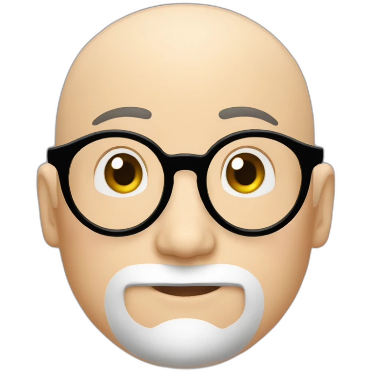 Bald, round glasses ,Japanese emoji