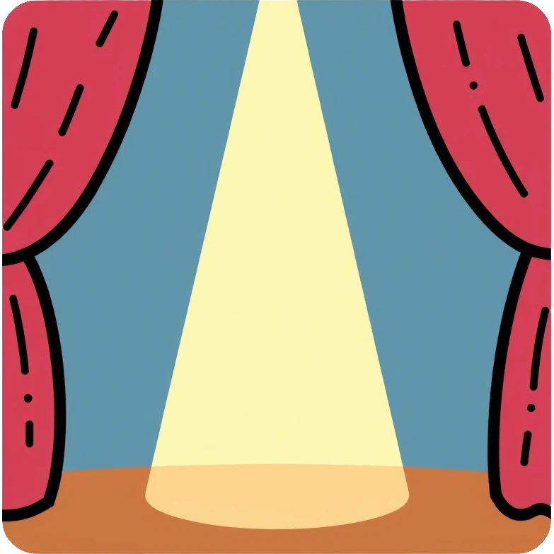 theater stage spotlight with beam of light emoji