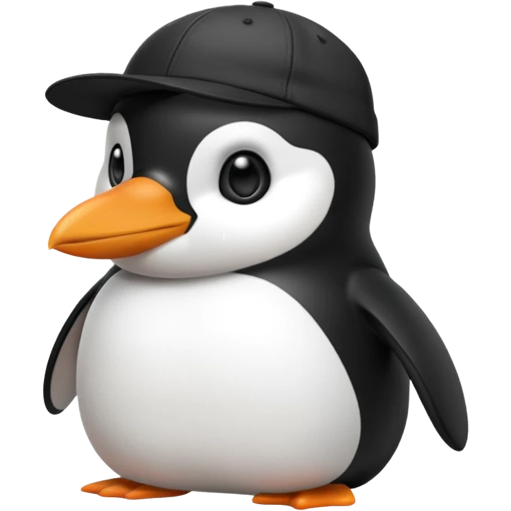 Un pingüino con gorra emoji